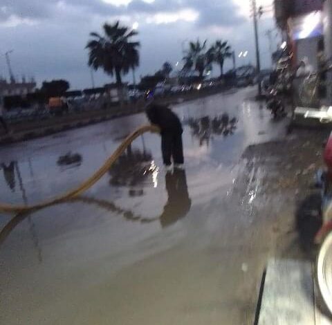 Algomhuria algdeda - إستمرار لأعمال شفط وكسح مياه سقوط الأمطار من شوارع الشرقية